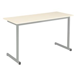 Table scolaire biplace L 130 x P 50 cm grise Vert