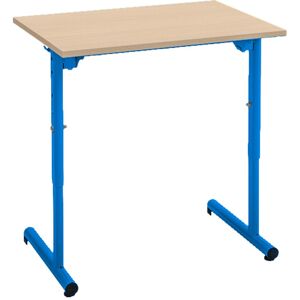 Table individuelle réglable en hauteur - bleue - Lot de 2 Aluminium