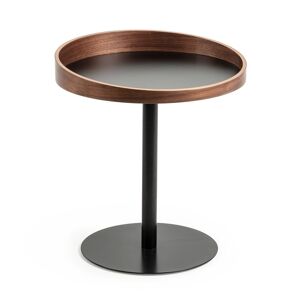 Kave home Table d'appoint Kaori Ø 46 cm noyer/noir