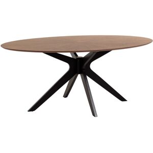 Kave home Table Naanim ovale L 180 x P 110 cm noyer Blanc - Publicité