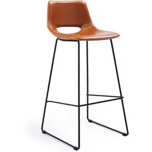 Kave home Tabouret Zahara marron H 65 cm Chêne clair