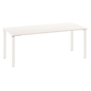 Bureau droit 180 cm blanc - piètement blanc Exprim Noir