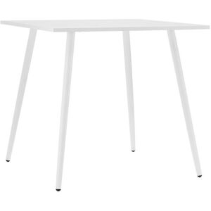 LOUNGITUDE Table à manger carrée SQUARE en métal blanc - 80x80 cm Blanc - Publicité