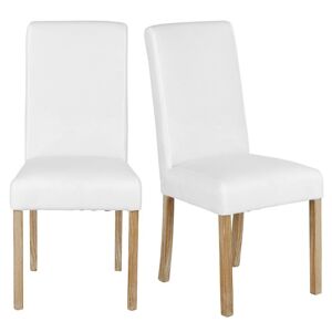 Maisons du Monde 2 chaises à housser en pin blanchi Blanc 47x100x60cm