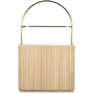 Maisons du Monde Bar en terrazzo blanc avec arc en metal Beige 124x200x38.6cm