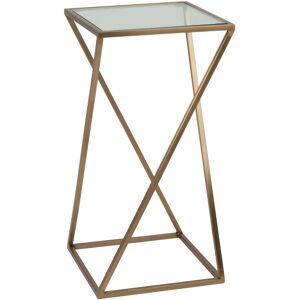 Maisons du Monde Bout de canape en verre et metal dore mat