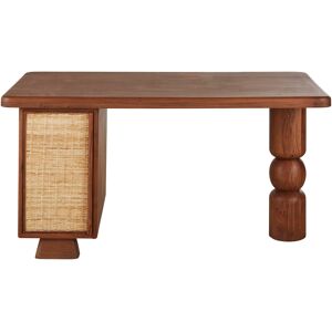 Maisons du Monde Bureau 1 porte coloris noisette et rotin tresse