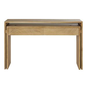 Maisons du Monde Bureau console 2 tiroirs en manguier massif Marron 135x87x35cm