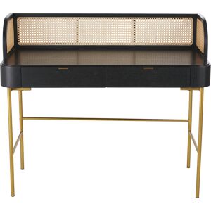 Maisons du Monde Bureau noir cannage en rotin Marron 115x76x55cm