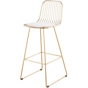 Maisons du Monde Chaise de bar en métal doré et blanche H76 - Publicité