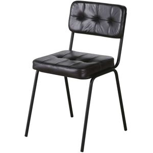 Maisons du Monde Chaise en cuir et métal noirs - Publicité