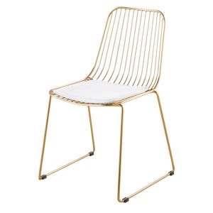 Maisons du Monde Chaise en metal dore et coussin blanc Or 53.2x85.3x57.5cm