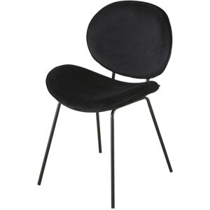 Maisons du Monde Chaise en velours et métal noirs Noir 55x83x54cm