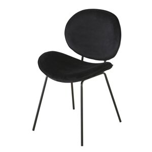 Maisons du Monde Chaise en velours et métal noirs