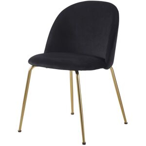 Maisons du Monde Chaise en velours noir Noir 49.5x77.5x55cm