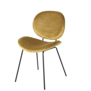 Maisons du Monde Chaise en velours ocre et métal noir Jaune 55x83x54cm