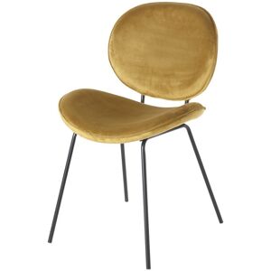 Maisons du Monde Chaise en velours ocre et métal noir