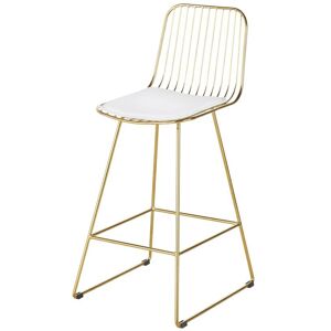 Maisons du Monde Chaise pour îlot central en metal dore et blanche H65