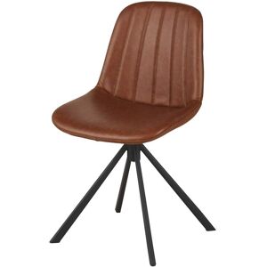 Maisons du Monde Chaise rotative en textile enduit marron et métal noir