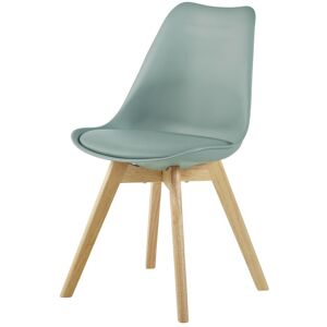 Maisons du Monde Chaise style scandinave en polypropylene vert sauge et bois d'hevea