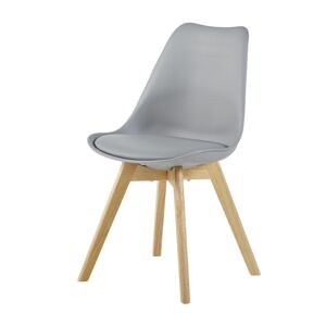 Maisons du Monde Chaise style scandinave gris acier et hévéa