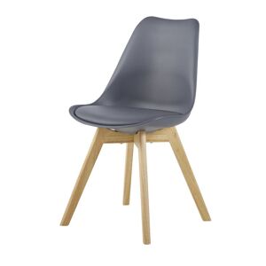 Maisons du Monde Chaise style scandinave gris moyen et hévéa