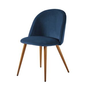 Maisons du Monde Chaise vintage bleu nuit et metal imitation chene