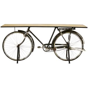 Maisons du Monde Console bicyclette industrielle en bois de manguier et metal noir