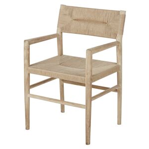 Maisons du Monde Fauteuil de table en bois de manguier et sisal Beige 53x82x47.7cm