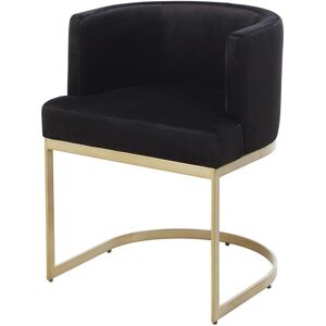 Maisons du Monde Fauteuil en velours noir et metal coloris laiton