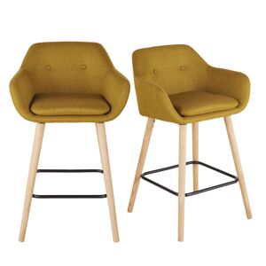 Maisons du Monde Fauteuils pour îlot central jaune moutarde H66 (x2)