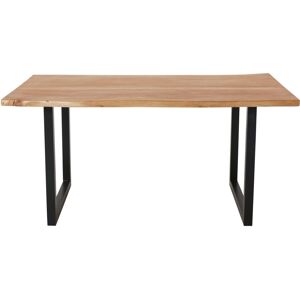 Maisons du Monde Table à manger 8 personnes en acacia et métal noir L160 - Publicité