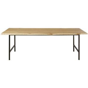 Maisons du Monde Table a manger 8 personnes en chene massif et metal noir