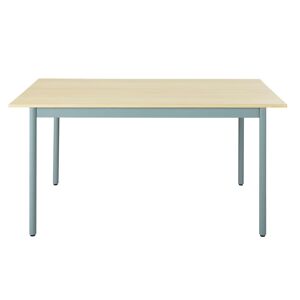 Maisons du Monde Table à manger en bois de peuplier massif et métal bleu vert 6 personnes L150 Vert 150x75x85cm