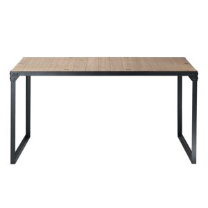 Maisons du Monde Table à manger industrielle en bois de sapin et métal 6/8 personnes L140 Noir 140x75x90cm