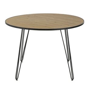 Maisons du Monde Table à manger ronde beige et noire 4/5 personnes D110