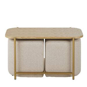 Maisons du Monde Table basse et assises en polyester recyclé beige clair - Publicité