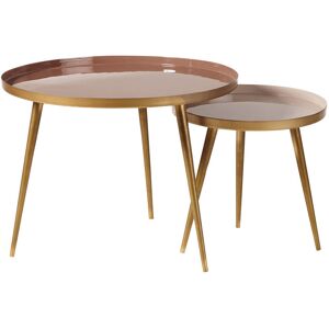 Maisons du Monde Tables gigognes en métal beige rosé et doré - Publicité