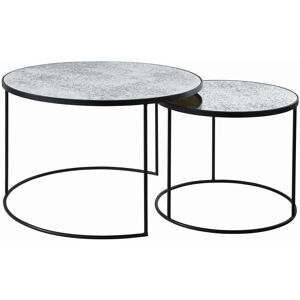 Maisons du Monde Tables gigognes rondes en verre trempé effet miroir - Publicité