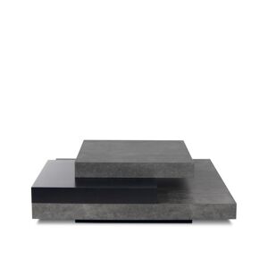 TEMAHOME Table basse effet bois béton et noir Noir 90x30x90cm