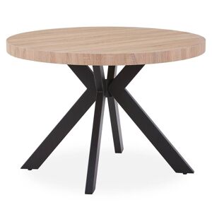 Menzzo Table ronde extensible noir et chene clair