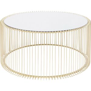 Kare Design Table basse ronde en acier doré et verre miroir - Publicité
