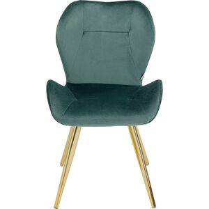 Kare Design Chaise rétro en velours vert et acier doré - Publicité
