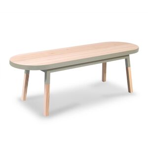 MON PETIT MEUBLE FRANCAIS Table basse banc 140 cm, 100% frene massif gris muscade