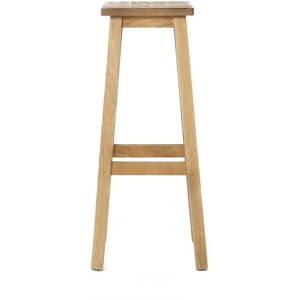 Grenier Alpin Tabouret de bar carre rustique en pin massif cire Beige 37x79x37cm