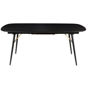 Zago Table extensible 180 cm chêne plaqué noir, allonge intégrée - Publicité