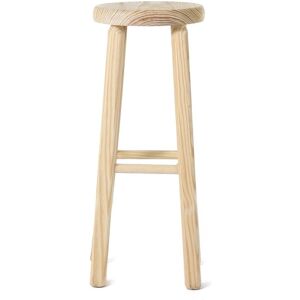 Grenier Alpin Tabouret de bar rond rustique en pin brut