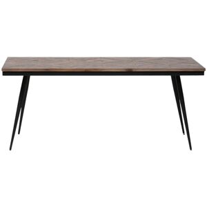 BePureHome Table à manger en bois de teck recyclé et métal 180x90cm naturel Marron 180x76x90cm