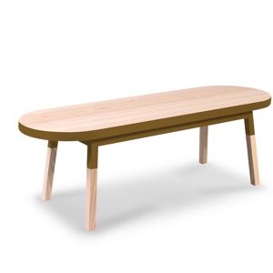 MON PETIT MEUBLE FRANCAIS Table basse banc 140 cm, 100% frêne massif tabac de ruca