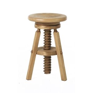 Grenier Alpin Tabouret a vis pin massif cire Beige 30x48x30cm